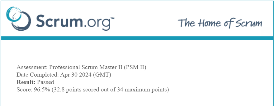PSM II Score